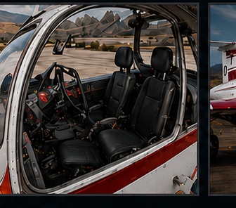 L-29 cockpit interior with open canopy